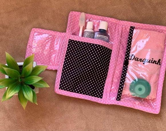 Kit de Higiene Bucal Preto e Rosa
