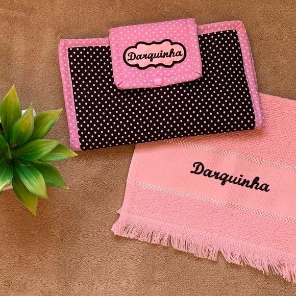 Kit de Higiene Bucal Preto e Rosa