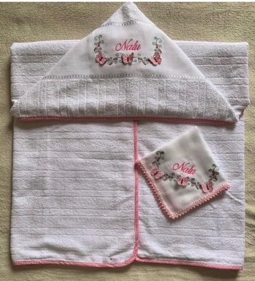 Kit para Bebê Personalizado Toalha e Fralda de Boca