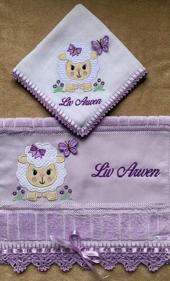Kit para Bebê Toalhinha e Fralda de Boca Ovelhinha