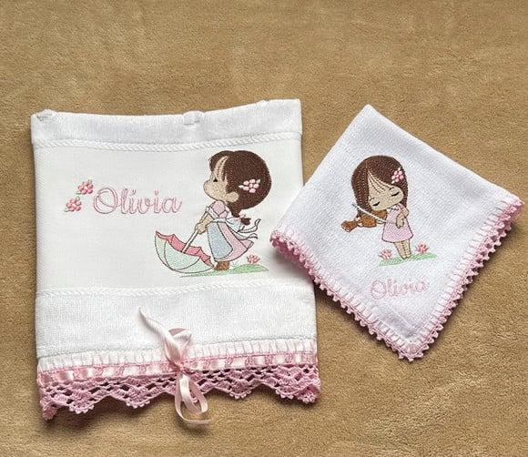 Kit Toalhinha e Fralda de Boca Menina