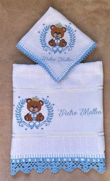 Kit Toalhinha e Fralda de Boca Urso Príncipe