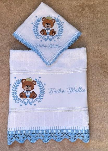 Kit Toalhinha e Fralda de Boca Urso Príncipe