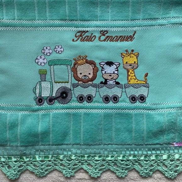 Kit Toalhinha e Fralda de Passeio Safari no Trem Verde