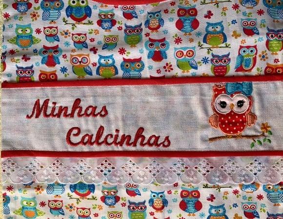 Porta calcinhas corujinha vermelha