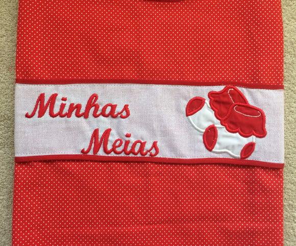 Porta Meias Infantil Vermelho de Poás Branco