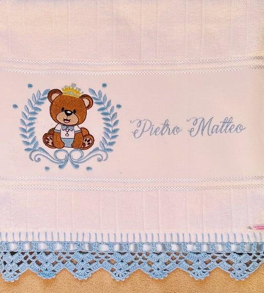 Toalha Bordada Urso Príncipe
