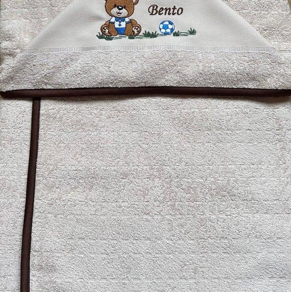 Toalha de Banho com Capuz Bordada