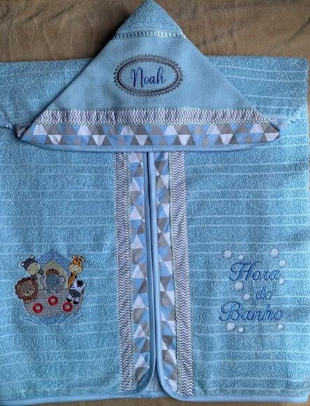 Toalha de Banho Infantil com Capuz Arca de Noé