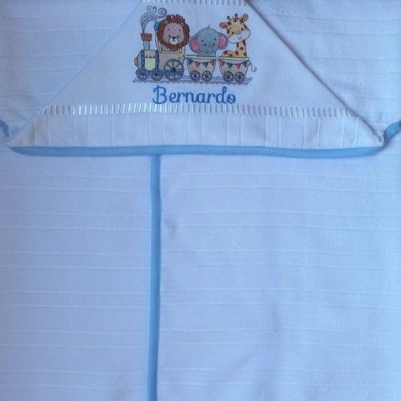 Toalha de Banho Infantil com Capuz Bordada