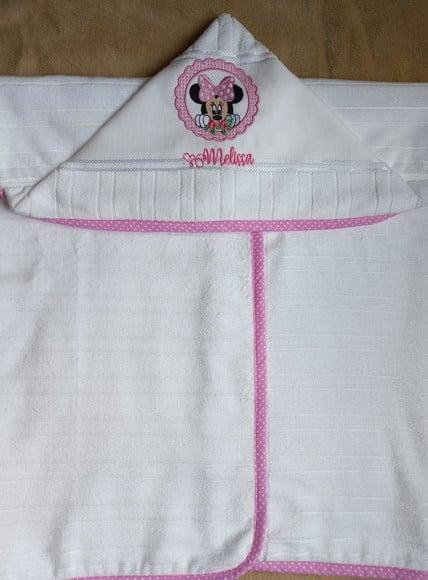 Toalha de Banho Infantil com Capuz Minnie