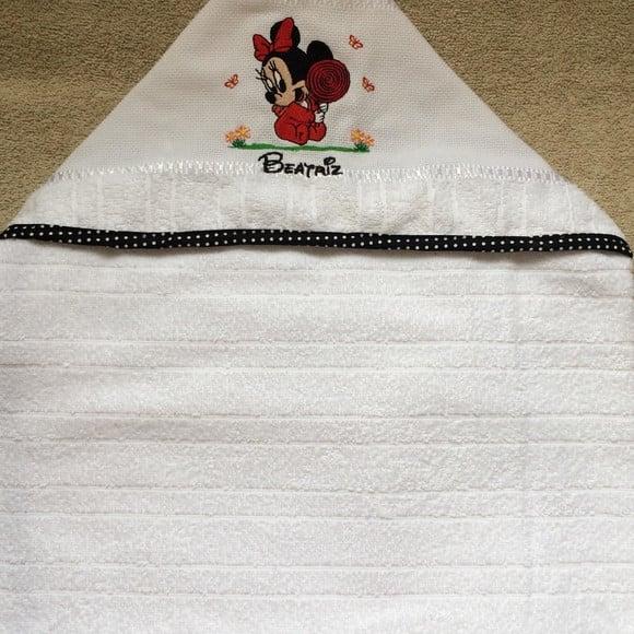 Toalha de Banho Infantil com Capuz Minnie
