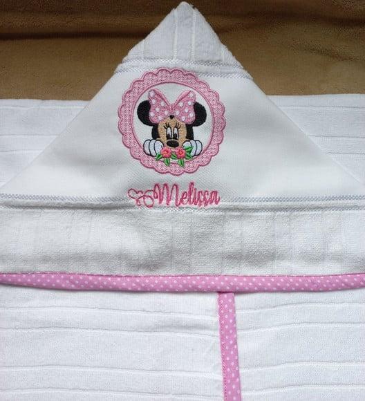 Toalha de Banho Infantil com Capuz Minnie