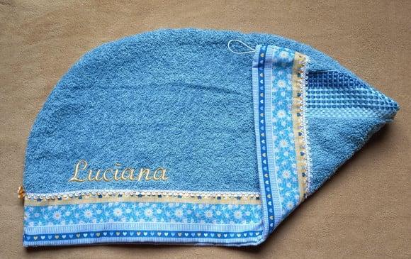 Toalha de Cabelo Azul (super Absorvente)