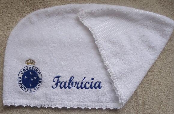 Toalha para Cabelo Bordada e Personalizada Times