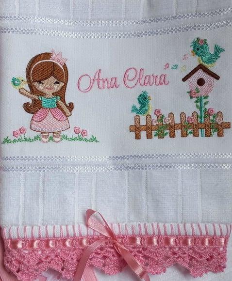 Toalhas de Banho e de Mão Menina Passarinho