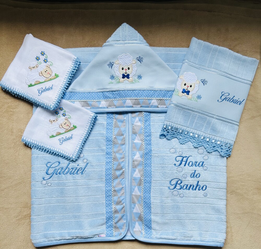 Kit Enxoval Bebê Personalizado Bordado Ovelha