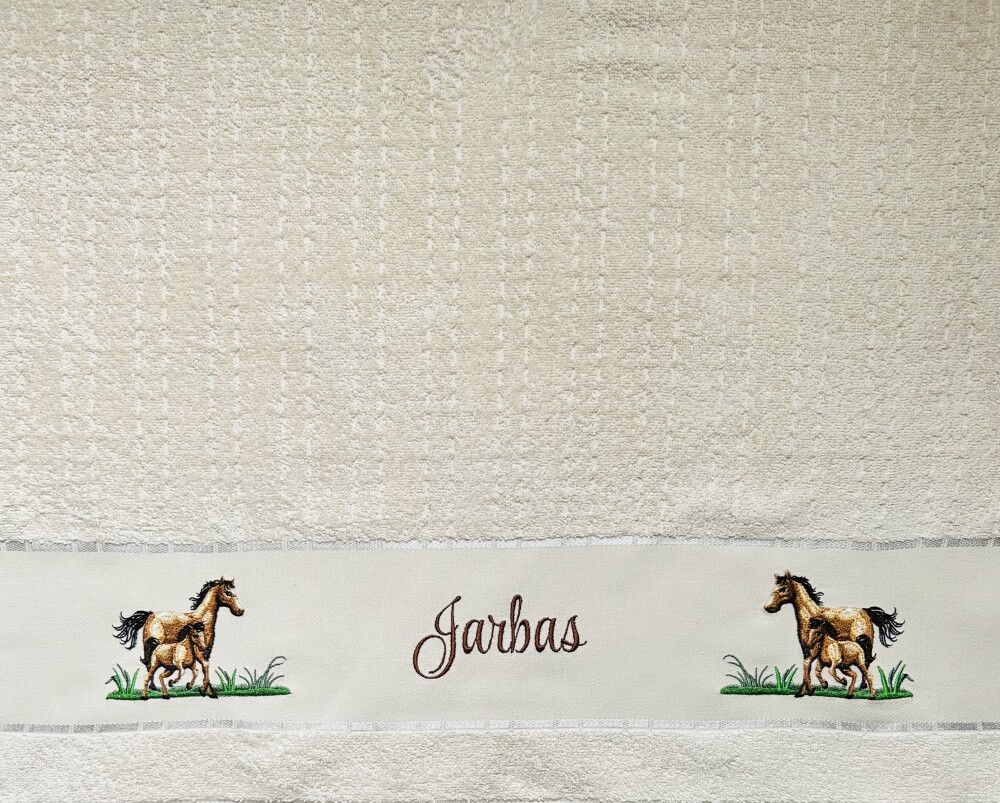 Toalha de Banho Bordada Masculino  cavalo
