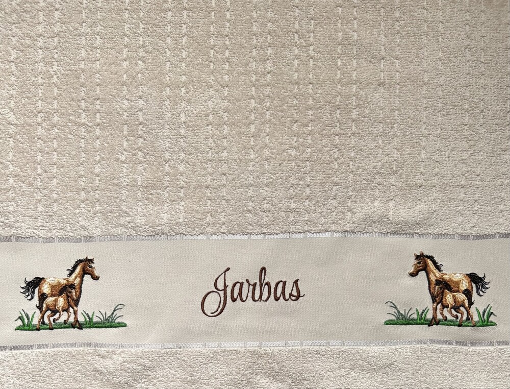 Toalha de Banho Bordada Masculino  cavalo