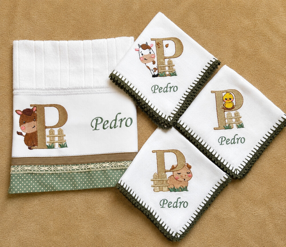 Kit Toalhinha e Fraldas de Boca Fazendinha