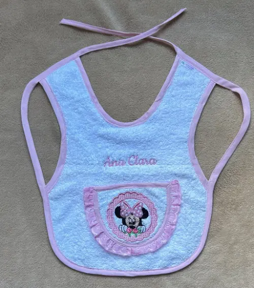 Babador de Vestir Dupla Face Minnie
