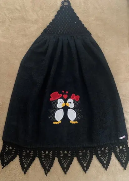 Bate Mão Bordado Pinguins