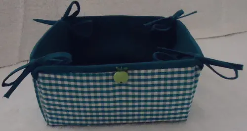 Cesta para Pão de Queijo ou Biscoitos Xadrez Verde