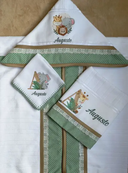 Conjunto Enxoval Bebê Personalizado Safari