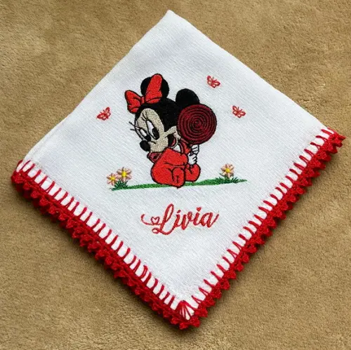 Fralda de Boca Bordada Minnie