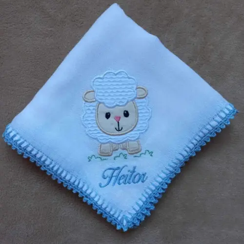 Fralda de Boca Bordada Ovelha