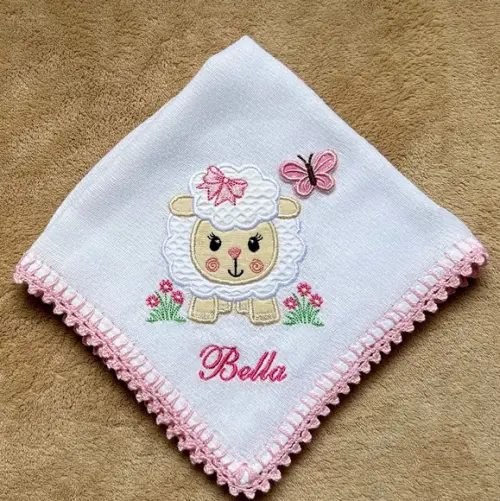 Fralda de Boca Personalizada Ovelhinha