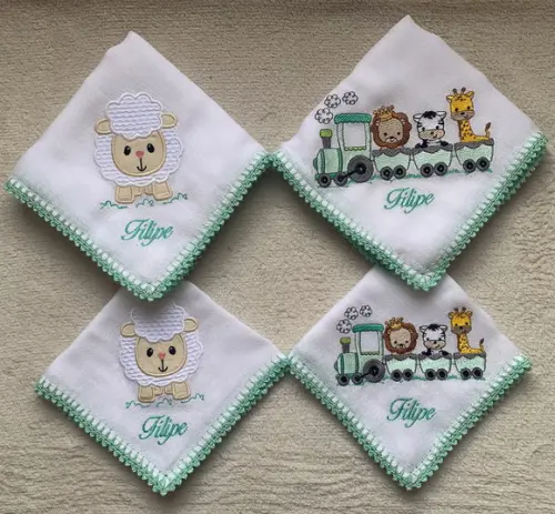 Fraldas Bordadas Personalizadas Passeio e Boca