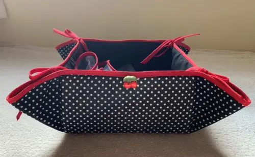 Jogo Cesta Pequena e Puxa Saco de Patchwork