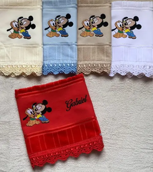 Kit 10 Toalhinhas Bordadas