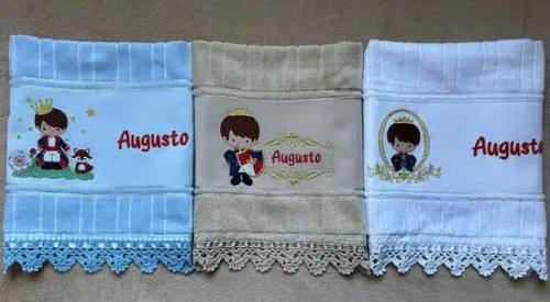 Kit 3 Toalhinhas Bordadas Pequeno Príncipe