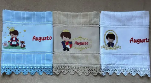 Kit 3 Toalhinhas Bordadas Pequeno Príncipe