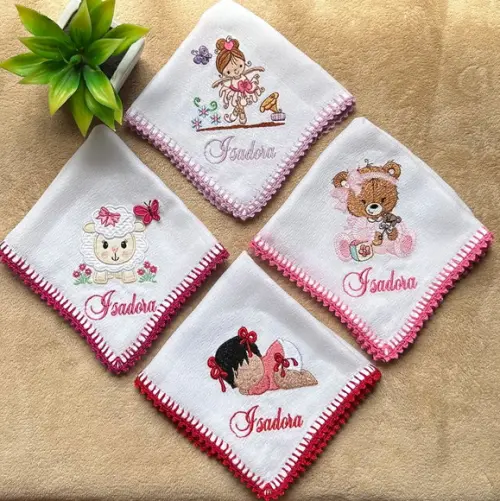Kit 4 Fraldas de Passeio Bordadas