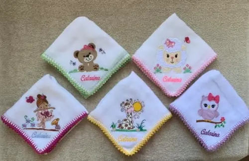 Kit 5 Fraldas de Passeio Bordadas Personalizadas