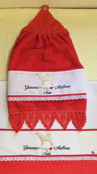 Kit de Bate Mão e Pano de Prato Personalizado