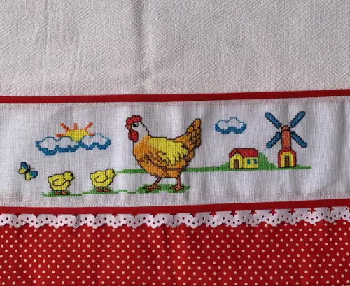 Kit de Bate Mão e Pano de Prato Vermelho