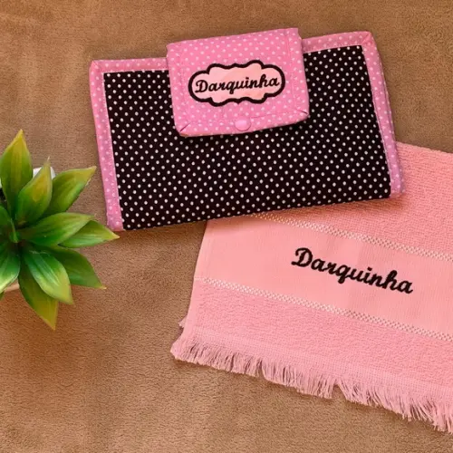 Kit de Higiene Bucal Preto e Rosa