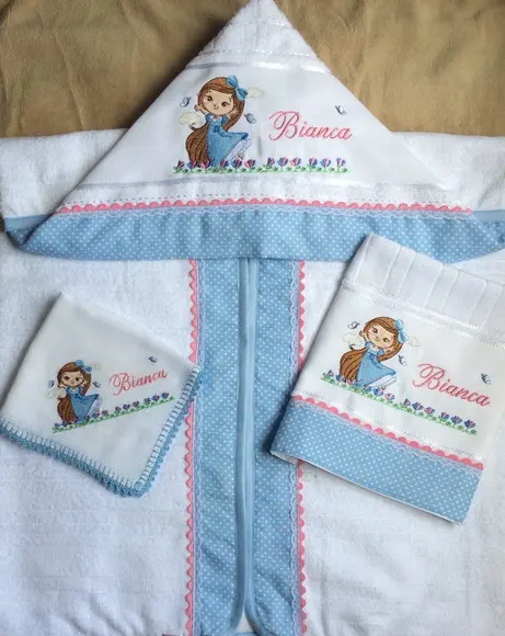 Kit Enxoval Bebê Bordado Princesa