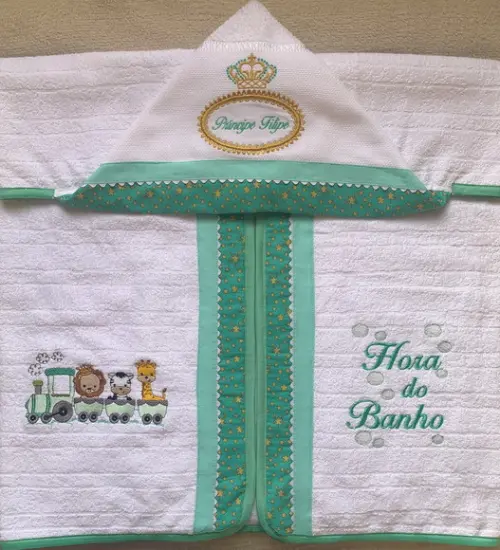 Kit Enxoval Bebê Personalizado Toalha e Fraldas
