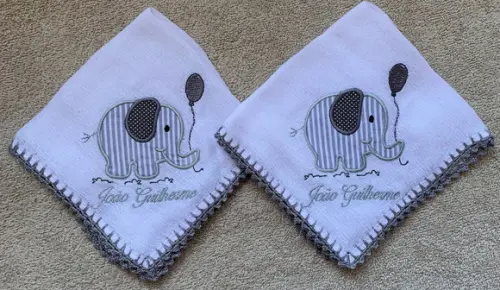 Kit Fraldas Bordadas Elefante