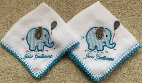Kit Fraldas Bordadas Elefante