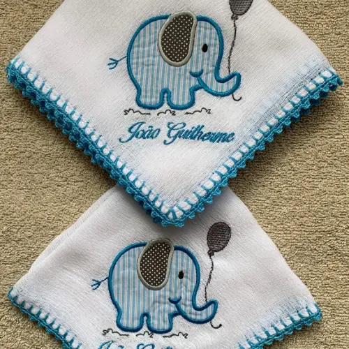 Kit Fraldas Bordadas Elefante