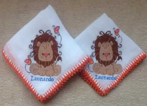 Kit Fraldas Bordadas Leão