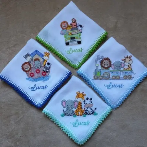 Kit Fraldas de Passeio Bordadas Safari