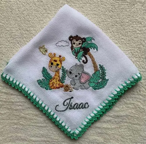 Kit para Bebê Personalizado Bordado Toalha e Fralda de Boca