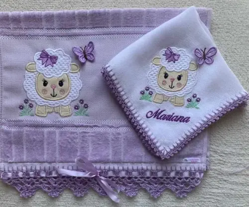 Kit para Bebê Toalhinha e Fralda de Boca Ovelhinha